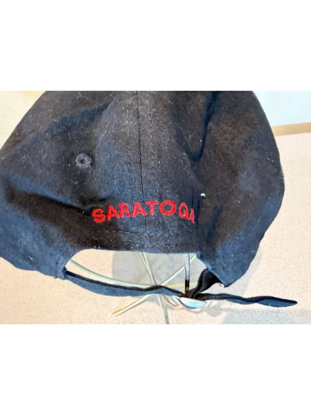 SARATOGA Horse Racing RACETRACK BUGLER BLACK & RED Baseball hat